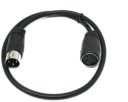 SYSTEM-S S-videokabel 50 cm Din 3-stiftskontakt till hona i svart