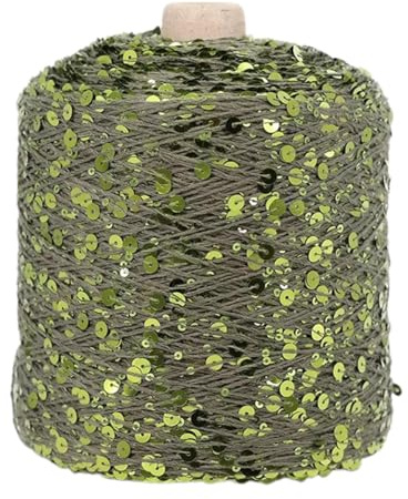 Ayuduots Filato di Cotone per Maglieria a Mano con Paillettes da 459 Piedi, Filato Sparkle Thread per Uncinetto e Ricamo a Maglia
