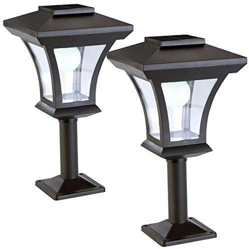 Lunartec 2 lampadaires de jardin solaires à LED sur pied