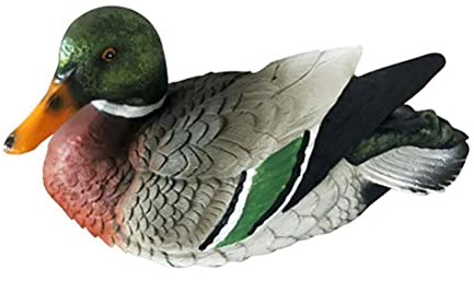 KKPLZZ Damm flytande anka staty, mandarin anka skulptur prydnad anka hantverk dekoration för trädgård damm pool fisk tank innergård utomhus