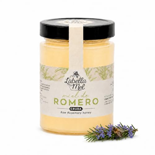 L'Abella Mel | Miel Cruda de Romero 100% Natural | Miel Pura de Abeja Española Sin Pasteurizar Sin Filtrar | Recolección Manual | Apicultura Familiar Directa del Apicultor | 500 gr