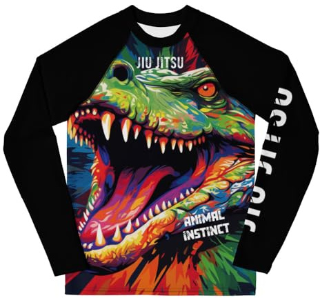 Youth Boys No Gi Jiu Jitsu Rash Guard - Croc Heat - BJJ, Wrestling White