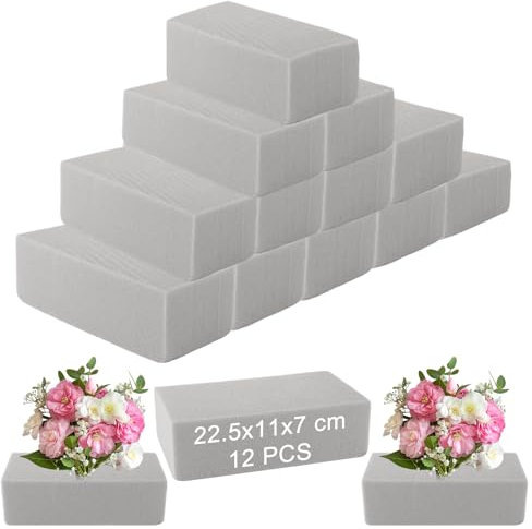 LOPYXBR 12 Stück 12 Stück Steckschaum, 22.5x11x7 cm Steckmasse für Frischblumen, Steckschwamm für Blumen Steckmoos Blumensteckschaum Steckschaum für Blumen, Feiern, Hochzeit und Geburtstag