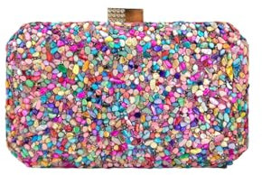 MODELISA - Bolso Cluth Mano Cadena Hombro Cartera Boda Noche Evento Mujer (Morado)