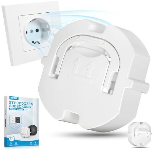 REDTRON Copripresa (20 pezzi), Copripresa di Sicurezza per Neonati e Bambini, Copripresa, Copripresa di Sicurezza per Bambini Bianco, M