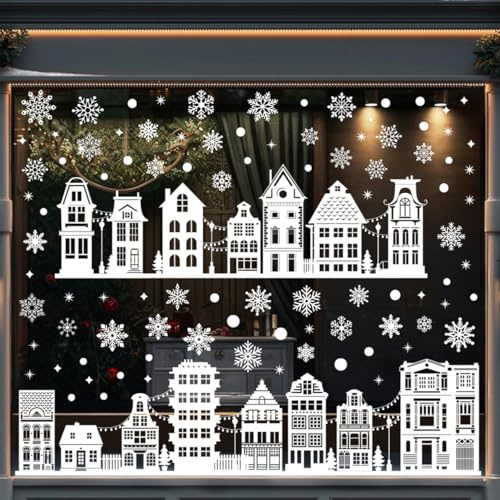 9 adesivi natalizi per finestra di Natale, decorazione invernale, decorazione natalizia per Natale, inverno, casa