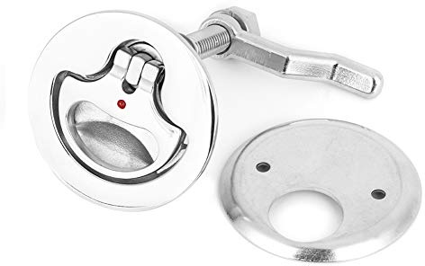 NBVGHPSRW 316 rostfritt stål lucka infälld dragspärr med bakplatta, tillbehör till marin båt, röd prick indikator för spärrposition, justerbart låsområde 1,5–6 cm, enkel ins