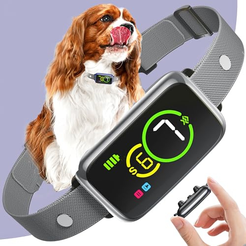 Collare intelligente per cani di taglia piccola, media e grande (2,3-68 kg), collare anti-abbaio anti-abbaio, anti-urto, con 7 sensibilità, ricaricabile, IP67, impermeabile
