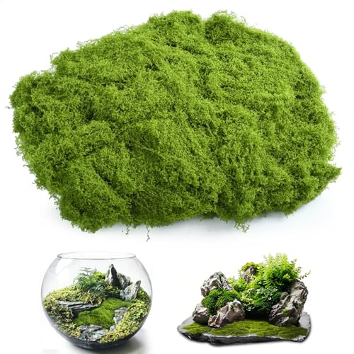 IHLOOTD 100 g de musgo artificial para decorar, musgo artificial para manualidades, musgo artificial, decoración, musgo para manualidades, para pared, pesebre, acuario, manualidades, modelismo (verde