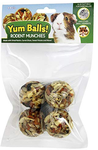Yum Balls! - Rodent Munchies - Healthy Natural Treat with Seeds, Fruit & Nuts - Squirrels, Chinchillas, Prairie Dogs, Degus, Rats, Hamsters, Gerbils, Rabbits, Guinea Pigs and Other Small Pets