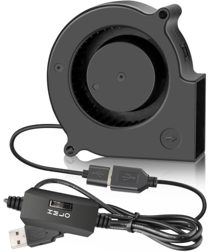 GDSTIME 75 mm x 30 mm USB-fläkt med 3 hastighetskontroll, 5 V driven DC borstlös turbin turbo kylfläkt