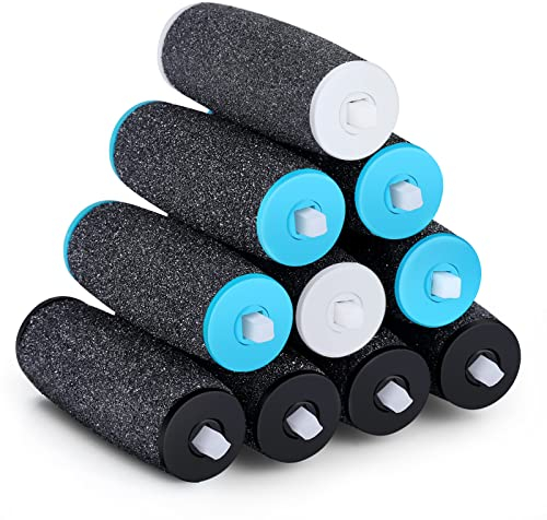 JOREST [5/10/20 Stück] Ersatzrollen Kompatibel mit Scholl Velvet Smooth, 3 Arten von Rauheit, 4 Sehr Grob & 4 Grob & 2 Fein, Pediküre Fußpflege Set für Hornhautentferner, Hornhautraspel Elektrisch