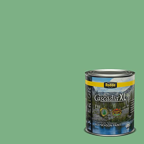 Rodda Paint CASCADIA XL Exterior Satin Paint & Primer in One, Quart, Goddess Green