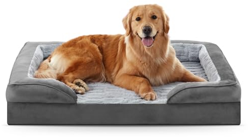 FURTIME Orthopedic Dog Beds Large Sized Dog, XL Washable Dog Sofa Bed for Large Dogs, Comfy Supportive Egg-Crate Foam Pet Couch Bed with Removable Cover, Waterproof Lining and Nonskid Bottom