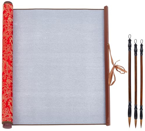PH PandaHall 4pcs Kit de Pratique de Calligraphie Chinoise Sans Encre Stylos D'Écriture de Calligraphie Chinoise Réutilisables Tissu Magique D'Écriture à L'Eau Parchemins pour la Pratique 38.1x77.5cm