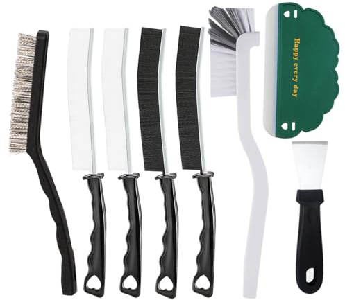 Loeosn 8 Piezas Juego de cepillos multifuncionales para Limpiar cocinas, baños, Todo Tipo de Tazas, Puertas y Ventanas y Otros rincones difíciles de Limpiar
