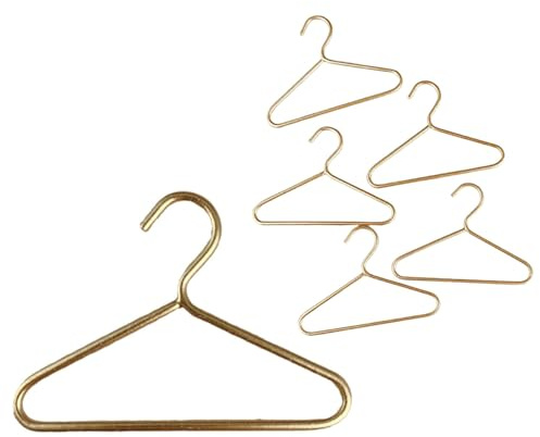Minamzee 10Pcs 1:12 Cintres en Métal pour Maison De Poupée, Porte-Vêtements Miniatures pour Armoire, Accessoires De Rangement pour Vêtements