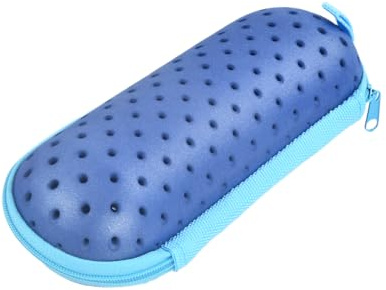 Culinavog Estuche para Gafas de Natación, Estuche para Gafas con Cremallera Portátil, Organizador de Almacenamiento, Organizador de Almacenamiento para Niños, Adultos (18.5×7.5 cm) (Azul Oscuro)