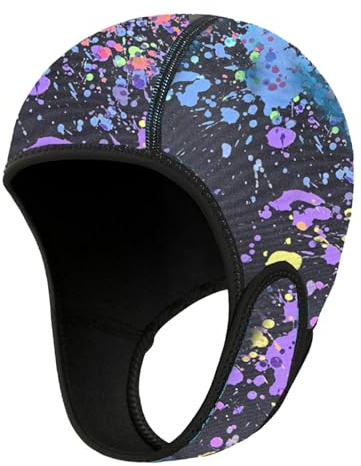 Perfeclan Tauchhaube Thermals Surfenhaube Kopfhülle Bequeme Surfkappe Schwimmhut für Winter Rafting Kajak Wassersport,Lila