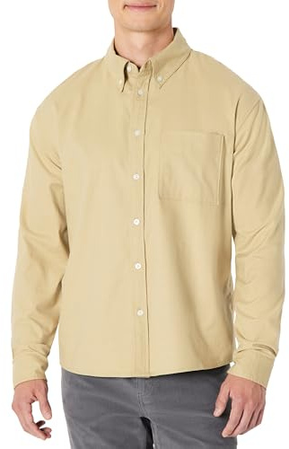 Amazon Essentials Camicia Button Down in Cotone, Vestibilità Oversize Moderna Uomo