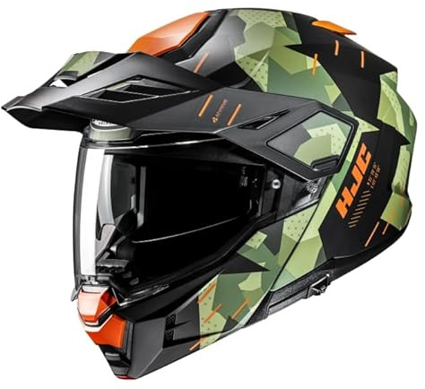 HJC I80 Roki Orange Black MC47HSF Flip Front Modular Adventure Motorcycle Helmet