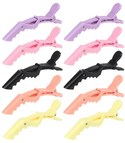 Pinzas Pelo Peluqueria 10 Piezas Pinzas de Pelo Cocodrilo para Peluqueria, Pinzas para el Cabello Seccionadas para Peinar, Pinzas de Plástico para el Cabello