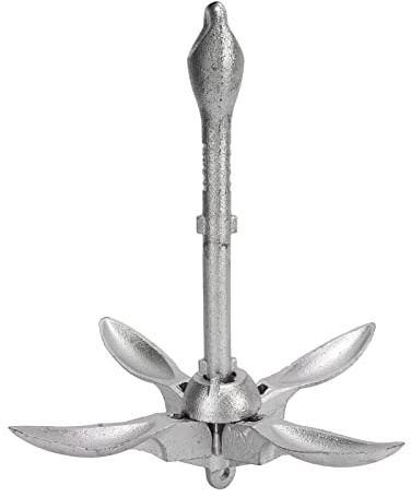 KIMISS Ancla de Rezón Marino Premium con Cuerda de 20 M - Ancla de Barco Universal Rezón Plegable de Acero Al Carbono 1,5 Kg/3,31 LB - Equipo de Acoplamiento de Alta Resistencia