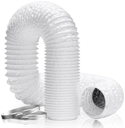 Hon&Guan Tubo de salida de 150 mm de diámetro, tubo de aluminio de PVC de 2,5 m con 2 abrazaderas para aire acondicionado móvil, secadora, ventilador de extracción, campana extractora, sistema de