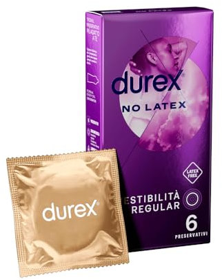 Durex No Latex Preservativi senza Lattice, 6 Profilattici