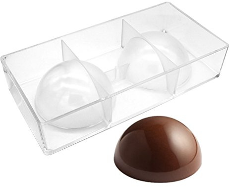 Goldbaking Large Half Ball Chocolate Mold Ball Polycarbonate Candy Mould Chocolate Semi Sphere Mold Tray (X-Large 3.94inch)