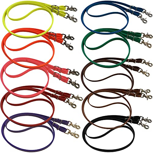 bio-leine Geschlossene Zügel für Pferde und Ponys, Pferdezügel aus BioThane® I schmutz- und wasserabweisend I 16mm breit I 2,50 Meter lang in Hellblau