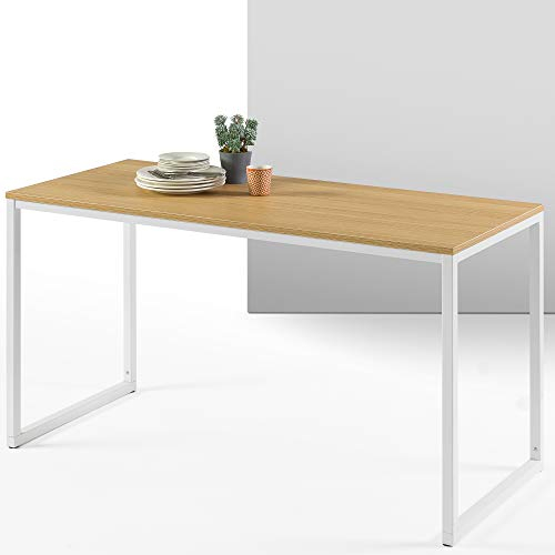 Zinus Jennifer Desk Tisch 140x61x74 cm - Metall und Holz Bürotisch - Mehrzwecktisch - Hellbraun und Weiß