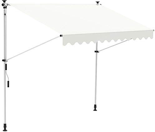 Melko Klemmmarkise 250 cm breit Creme Balkomarkise ohne Bohren Sonnenschutz Terrassenüberdachung