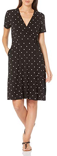Amazon Essentials Femme Robe Effet Cache-cœur à Manches Courtes