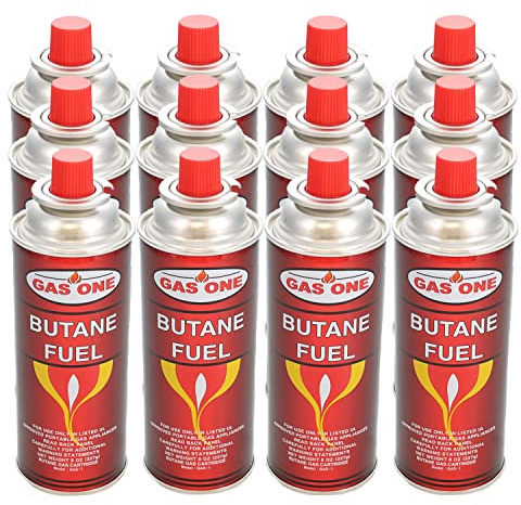 Gas One 12 Pack - 8oz Camping Fuel Canisters for Portable Gas Stoves - UL Safety Certified - Made In Korea