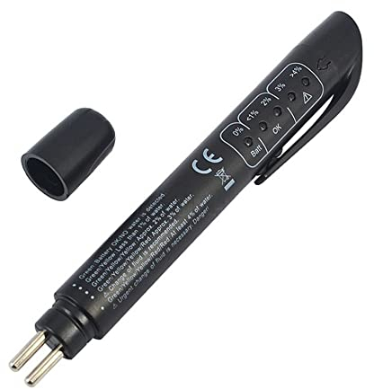 Ziyan DOT 3/4/5 Bremsflüssigkeitstester, Bremsflüssigkeitsprüfer mit 5 LED Anzeige für Auto Fahrzeug, Prüfgerät für Bremsflüssigkeiten, Brake Fluid Tester, Ölerkennung, DOT3, DOT4, DOT5