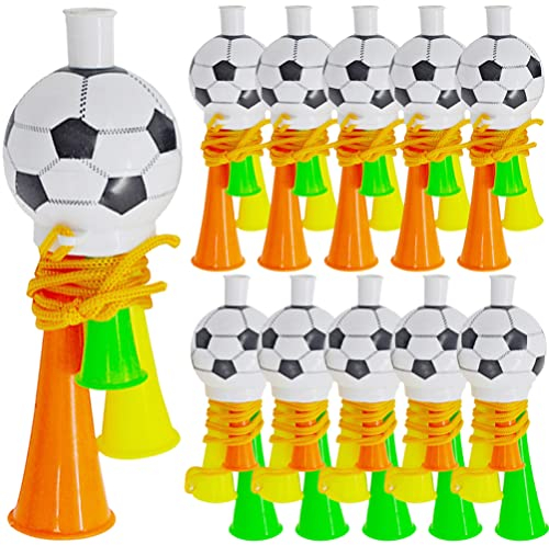 Ipetboom 20 Stücke Fußballfan Trompete Spielzeug Horn Lauter Lärmmacher Fußball Geräuschmacher Töne Trompete Spielzeug Für Sportveranstaltungen Fußball Fußball Party Partytröten Fußball