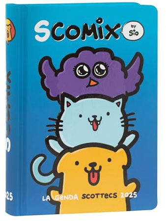 COMIX Scomix by Sio - skoldagbok 16 månader 2024–2025, dagbok för barn och ungdomar, färgglad, med hårt omslag och 512 sidor, perfekt för grundskolan och mellanstadiet, 12 x 16,5 cm, blå