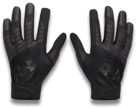 Under Armour Boys' Youth Clean Up Baseball Gloves, 001 BLACK/SILVER, YSM