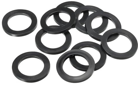PATIKIL M32 Rubber Flat Washer, 10 Pack 32mm ID 46mm OD 4mm Thick Sealing Spacer Gasket Ring for Faucet Pipe Water Hose Fastener Bolt, Black