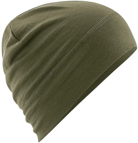 ASVP Shop Merinoull mössa – mjuk, varm, luktbeständig, snabbtorkande, antibakteriell keps för män och kvinnor, gRÖN, XS-XL