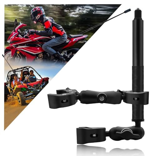 Moto Doble Abrazadera Monte con 47 Invisible Selfie Palillo compatible para Insta 360 X5-X RS R GO 3 Aluminio Aleación Muy Resistente Cámara Bicicleta ATV Doble Abrazadera Montar Kit para Osmo 360