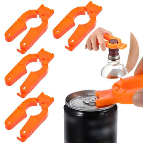 4 apriscatole d'acqua 3 in 1, apribottiglie multiuso, apribottiglie in plastica per mani deboli, anziani, anziani, artrite reumatoide