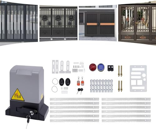 370W 1400r/min Automatischer Schiebetoröffner Elektrischer Schiebetorantrieb mit Infrarot-Sensor Fernbedienung Max Belastung 800Kg