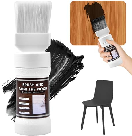 All-in-One Black Wood Touch Up Paint, Multi Surface Touch Up Paint Pen, Refinishing for Door, Cabinets, Furniture, Metal - No Sanding, Fast-Drying, Water-Based Multi-Surface (6.35 Oz)