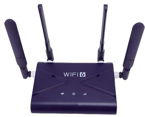 XUMIUZIY WiFi6 Wireless Router, 4G LTE WiFi Hotspot med SIM -kortplats 4 Antenner för Telefon Bärbar Dator, 300 Mbps Speed ​​300㎡ Täckning 32 Enheter