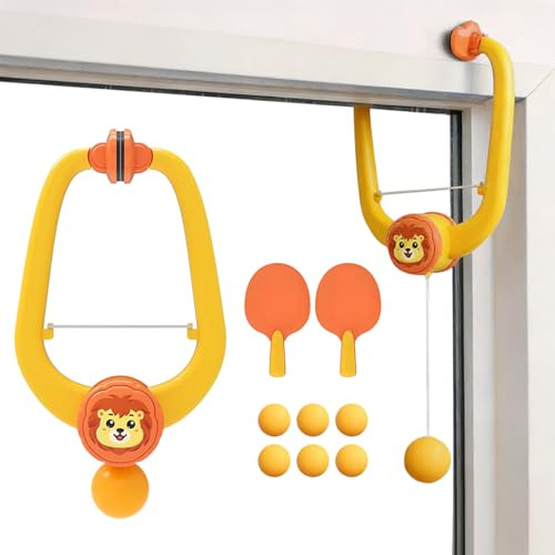 Door Pong Set Game - 22.5×14.5cm Adjustable Trainer With Balls, Door Pong Set Game, Hanging Table Tennis Sets Trainer With Racket And Balls, Hand-Eye Coordination Games For Fun