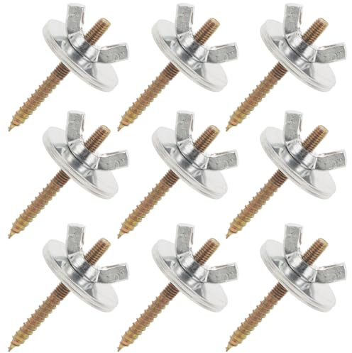 Hemobllo 10 Sets Bird Perch Screws with Gaskets Stainless Steel Fixing Screw Kit for Budgie Cage Stand and Hamster Springboard Accessories Pet Cage