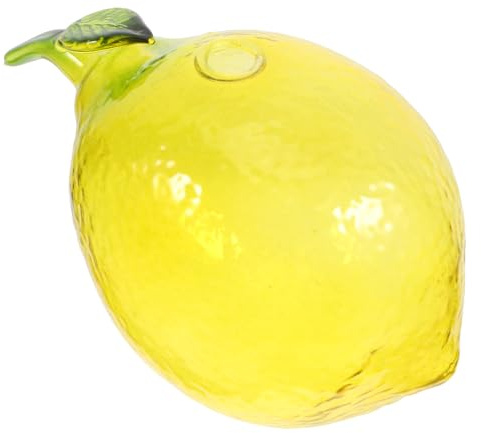 SHINYPASING Small Glass Fruit Vase Lemon Design Decorative Glass Bud Vase for Home and Office Table Décor