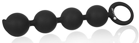 Catena di palline anali deluxe KUGELKNABE, perle anali in silicone per uomini e donne, morbide e flessibili con 4 sfere e anello di ritorno